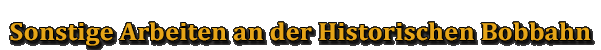 Sonstige Arbeiten an der Historischen Bobbahn